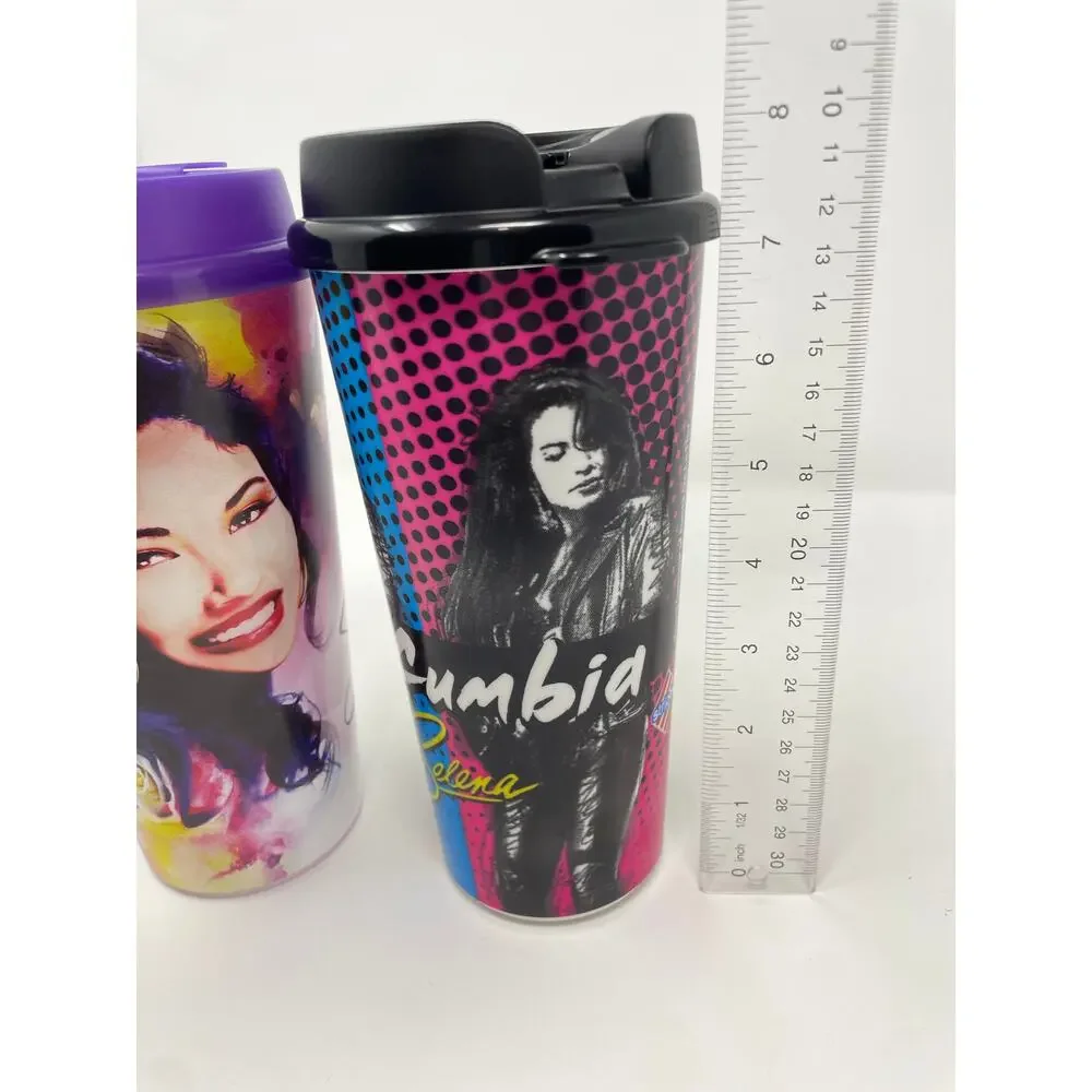 2 Selena Quintanilla Stripes Cups Celebrating 25 Years NEW Fiesta de la Flor - Picture 10 of 10